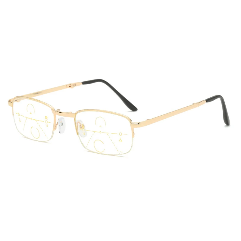 BC789 GOLD Bellcaca Мультифокальные Прогрессивные очки для чтения, мужские складные очки для диоптрий пресбиопии, складные+ 1,0+ 1,5+ 2,0+ 2,5+ 3,0 BC789 - Цвет оправы: BC789 GOLD
