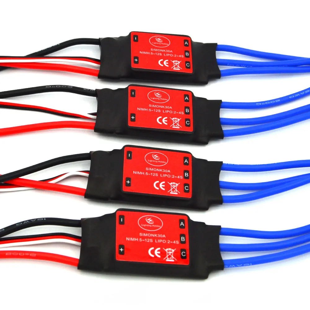 Бесщеточный 30a контроллер скорости Blheli_s 2017 Servo Lipo Fpv Hot Lhi 4 шт. для вертолета