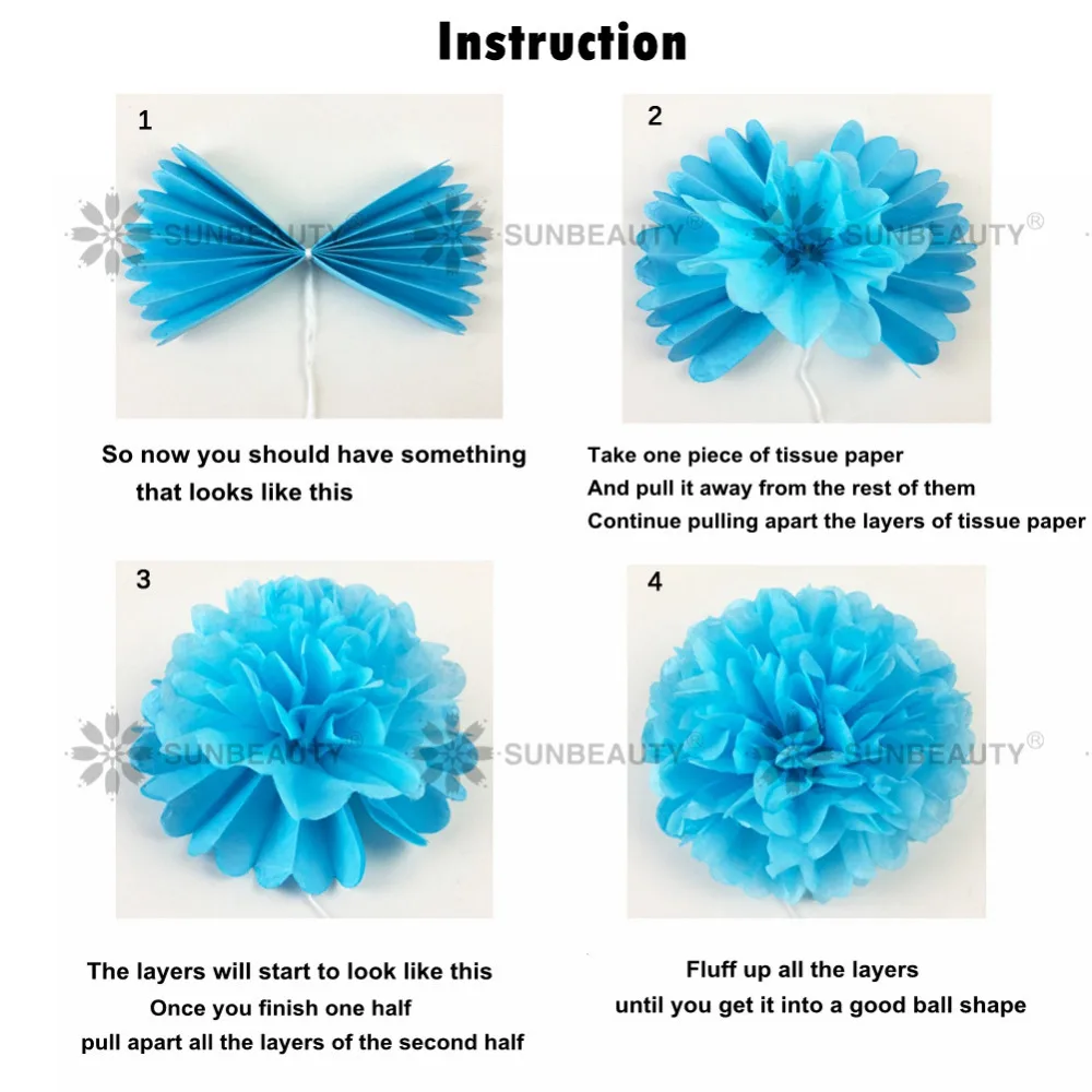 5 шт. синий оттенок (темно бирюзовый светло голубой) 15 см папиросная бумага с