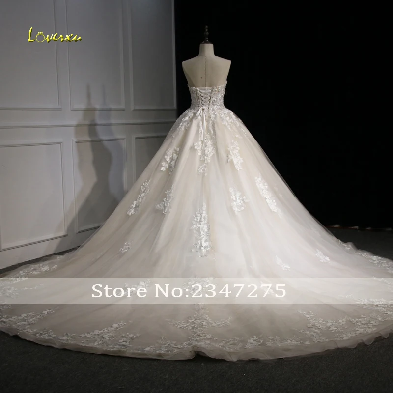 Loverxu Vestido De Noiva Милая Свадебные и Бальные платья 2018 кисейные аппликации цветной