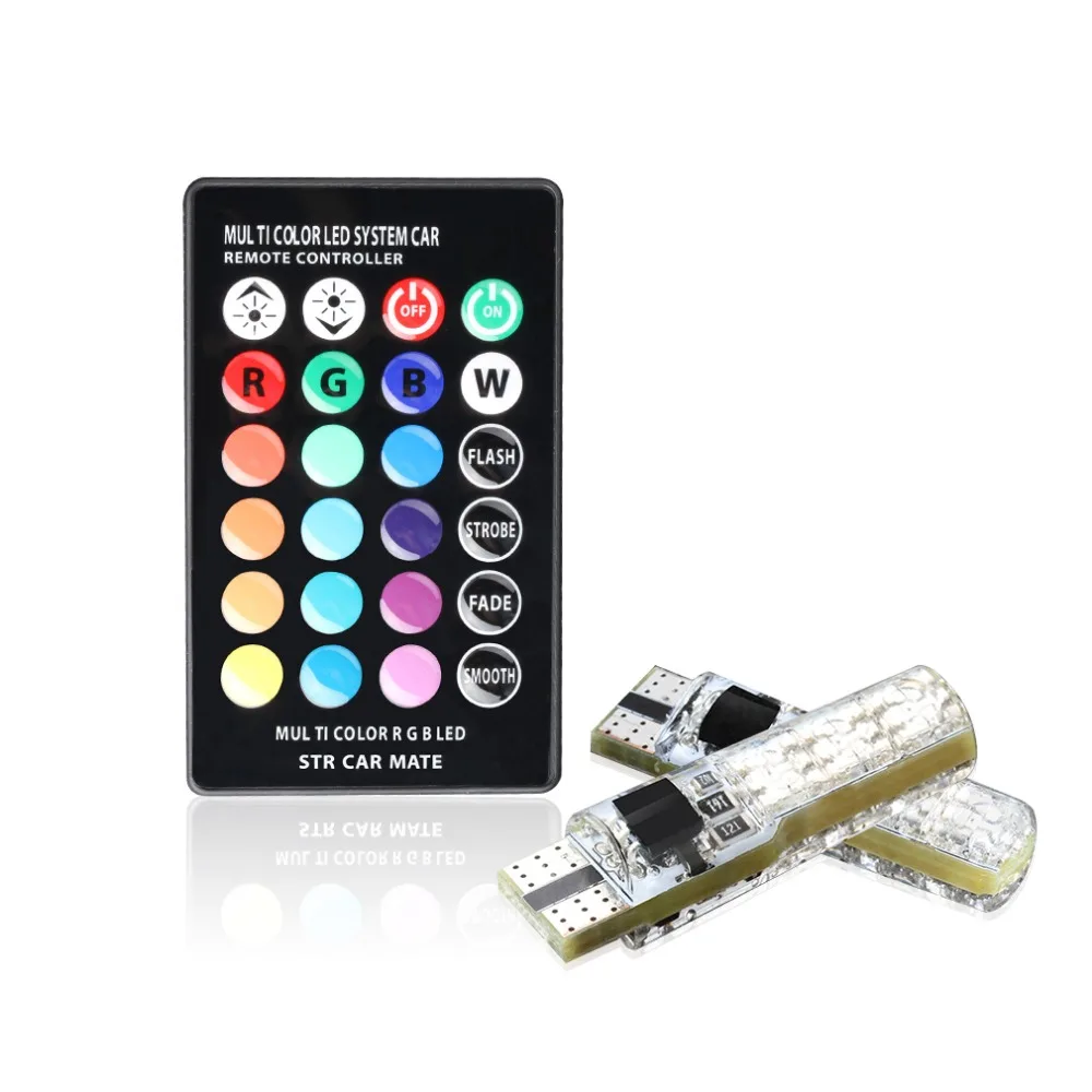 T10 W5W светодиодные RGB лампы с пультом дистанционного управления 194 168 501