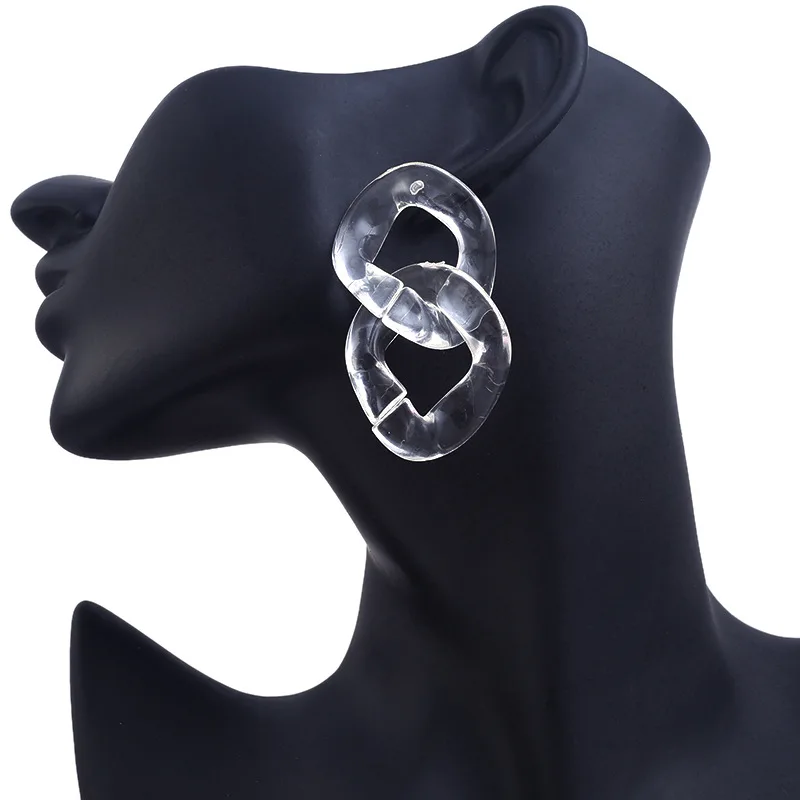 Крупные геометрические массивные Висячие серьги для женщин богемные прозрачные