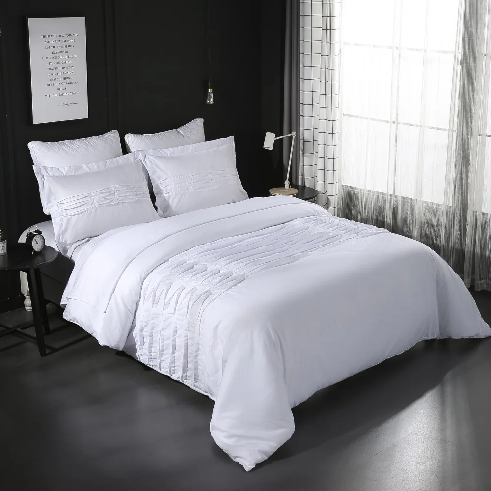 Комплект постельного белья для спальни белая серая пододеяльник наволочка