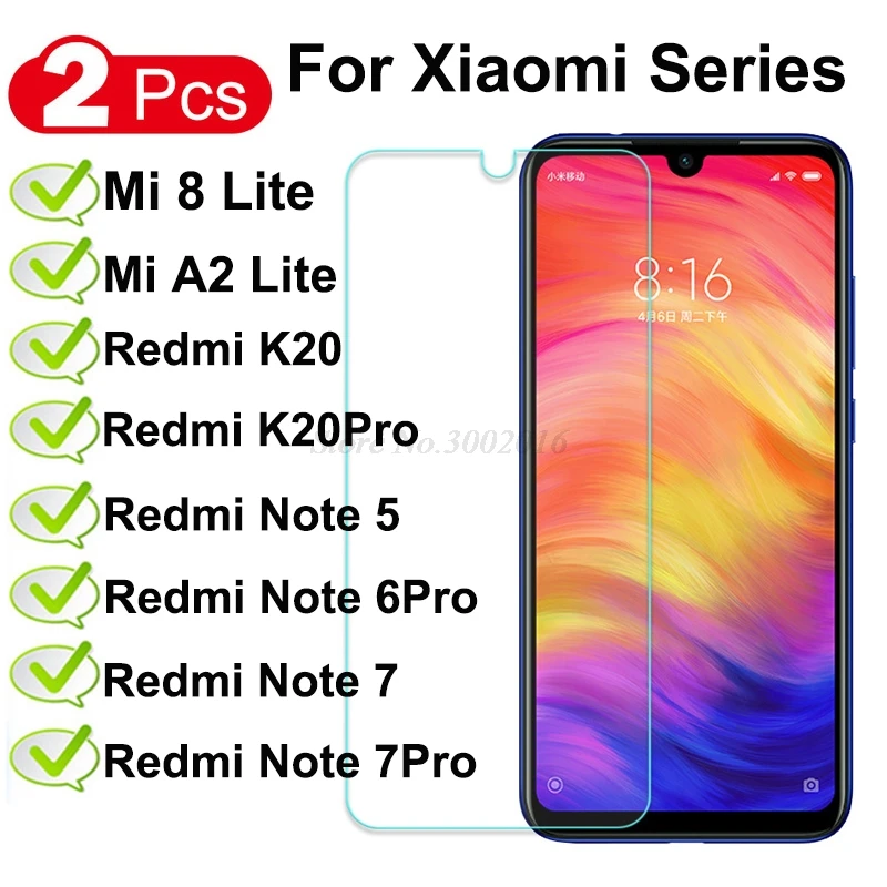 Закаленное стекло для Redmi Note 7 6 5 Pro защита экрана стеклянная крышка Xiaomi Mi 9T K20 A2 8Lite