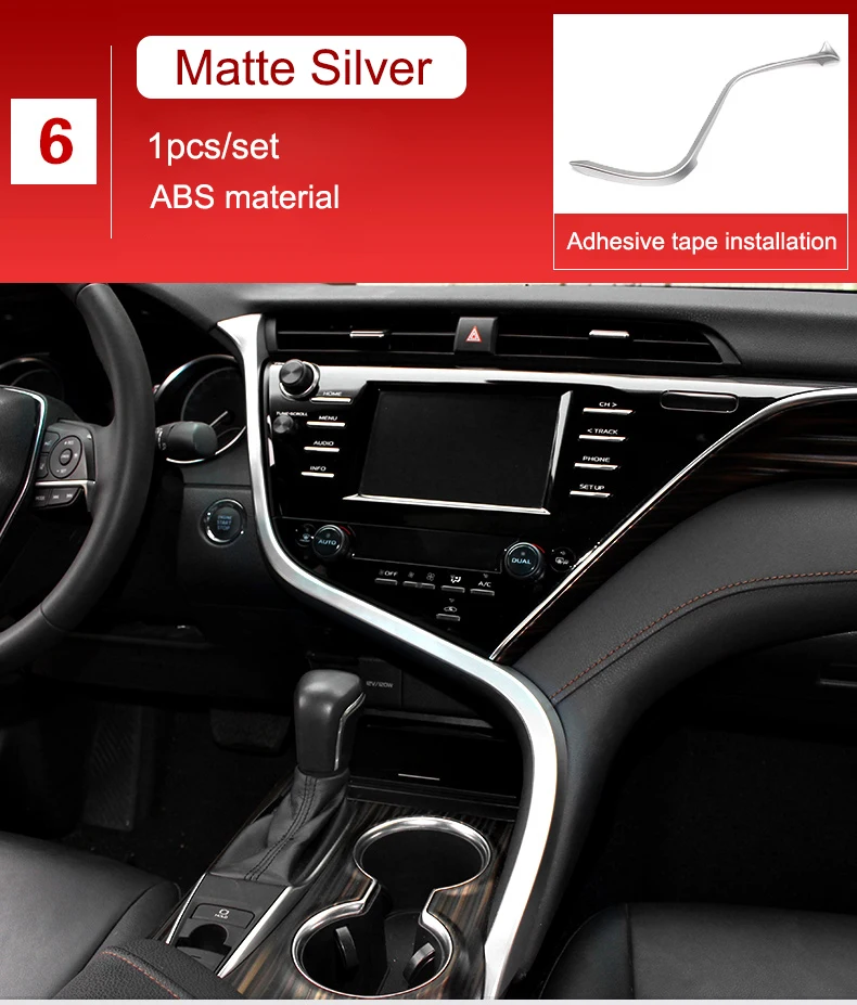 QHCP ABS автомобильная лента для приборной панели левая вентиляционная розетка декоративная наклейка дерево зерна углеродного волокна стиль для Toyota Camry