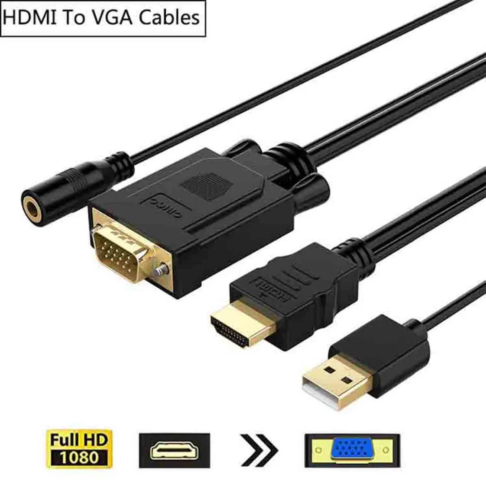 ORICO HDMI кабели 3,5 мм аудио кабель HDMI к VGA адаптер 1080P HD для Pojector Displayer компьютерный динамик настольные наушники