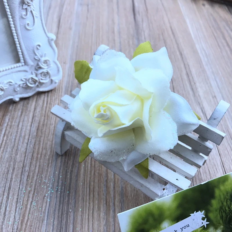 1 шт. Бесплатная доставка имитация розы корсаж horquilla DIY zapatos de la flor flores украшения из