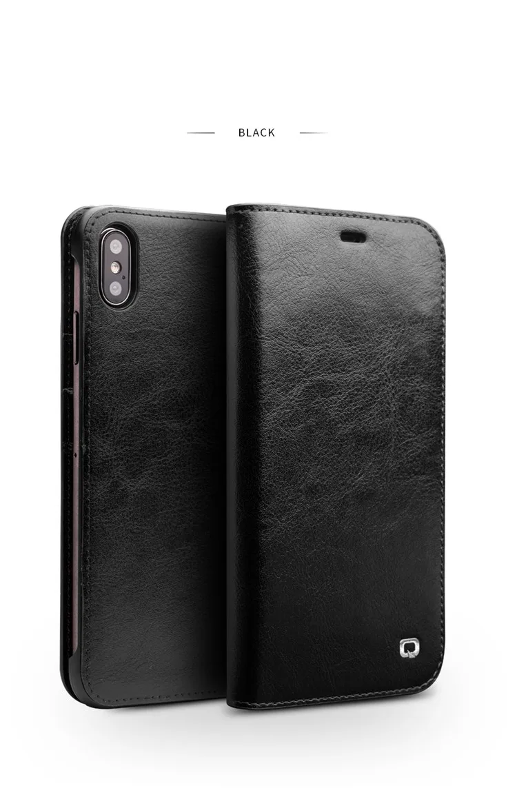 QIALINO, роскошный Ультратонкий чехол для iPhone X/Xs, натуральная кожа, модный флип-чехол, чехол для iPhone Xs Max, слот для карт 6,5 Дюймов
