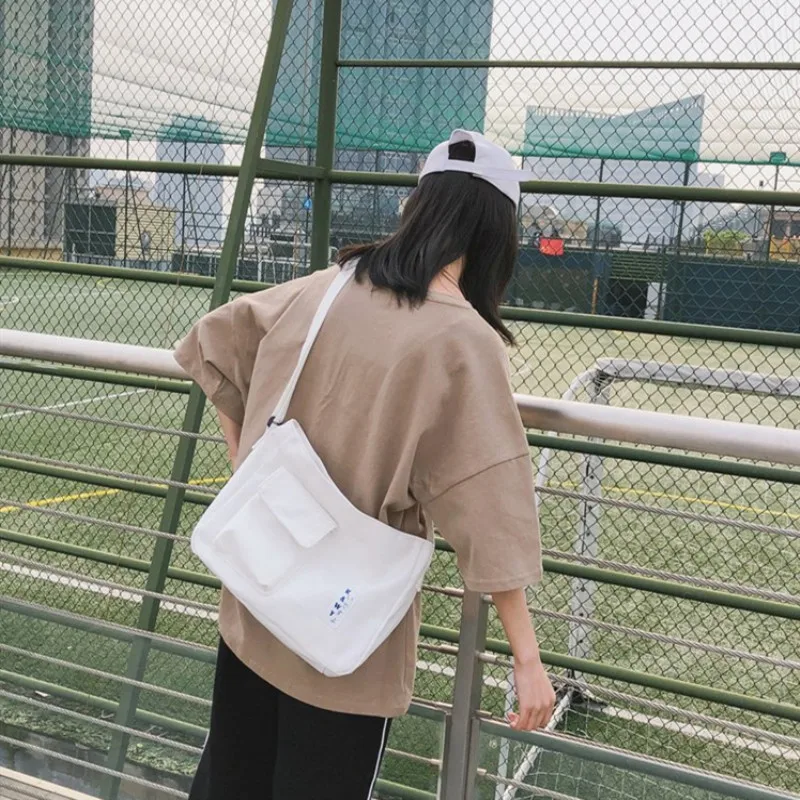 

Japanese Literary Simple Wild Package 2019 Simple Environment Friendly Foldable Shopping Bag Solid Color Canvas Shoulder Bag