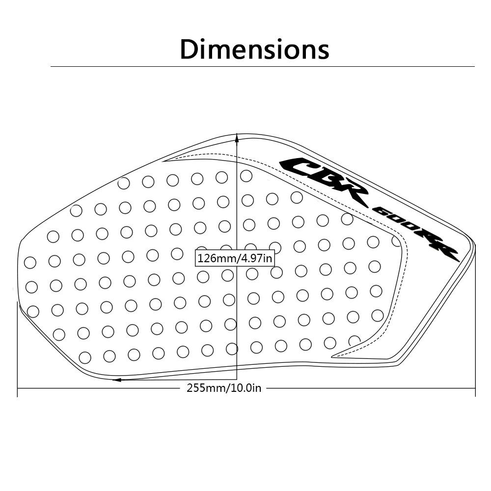 Черные наклейки на мотоцикл резиновые топливный бак для honda cbr600rr 2003 2004 2005
