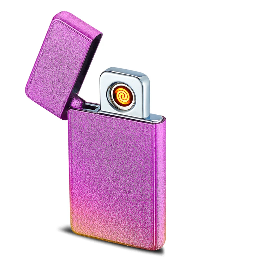 Новинка 2017 года usb-зажигалка Перезаряжаемые Электронная зажигалка ультра тонкий