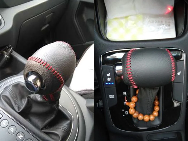 Кожаные чехлы для сидений автомобиля Шестерни Head рукоятка рычага переключения