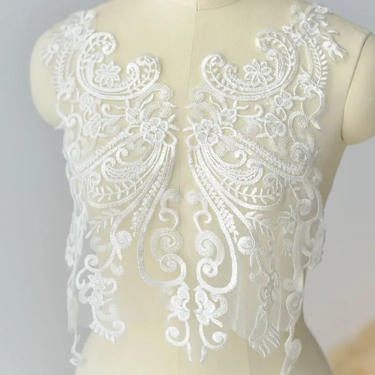 Luxury cotton wedding dress chest diy flower stickers handmade sequin embroidery lace accessories clothing decoration | Дом и сад
