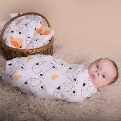 Муслинлайф 100% хлопок муслин Пеленальное Одеяло крест/лисица/молоко модели
