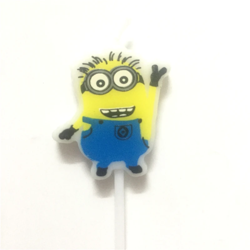 5pcs/set Yellow Mini Cartoon Theme Candle Birthday Cake Party Supplies Wedding Decoration | Дом и сад