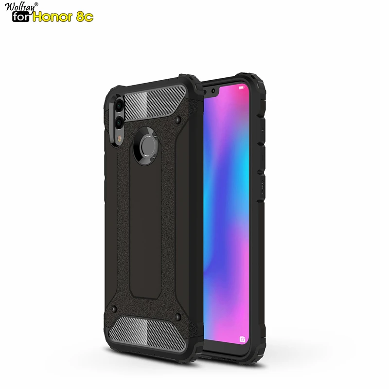 

For Cover Huawei Honor 8C Case Hybrid Durable Armor TPU &PC Phone Case for Huawei Honor 8C Case Fundas Honor 8C BKK-L21 Wolfsay