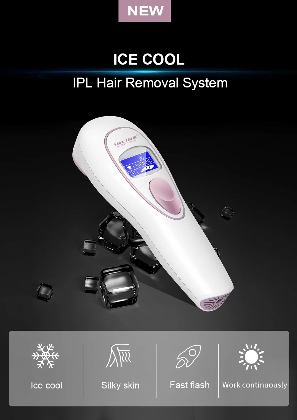 Новейший IPL эпилятор Ледяной уход Постоянное удаление волос 400000 вспышек Депиляция Триммер бикини лазерный фотоэпилятор