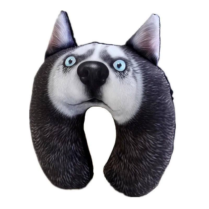 Хаски Акита собака плюшевые куклы подушка на плечо шеи u образные подушки 3D