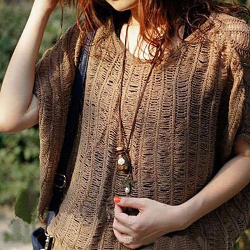 Новинка модное ожерелье резной длинный кожаный шнурок для подвески и кулоны