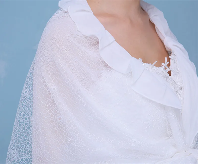 2017 New Style In Stock White Ivory Lace Chiffon Wedding Shawl Mulher Bridal Cape Jacket Accessories China | Свадьбы и торжества