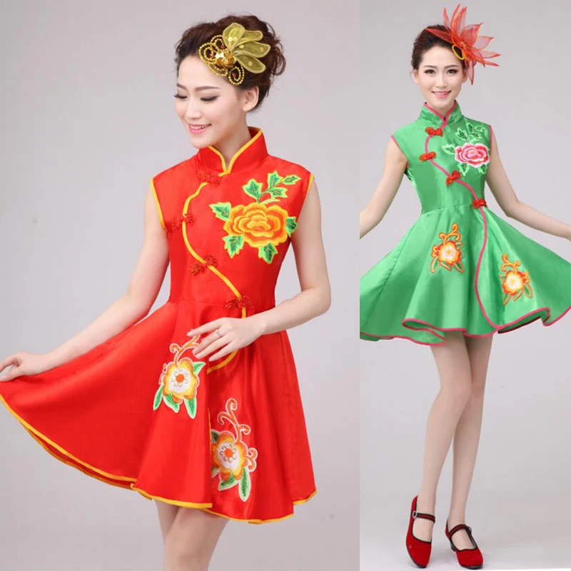 Детский костюм для девочек в китайском стиле комплект одежды танцев сценические