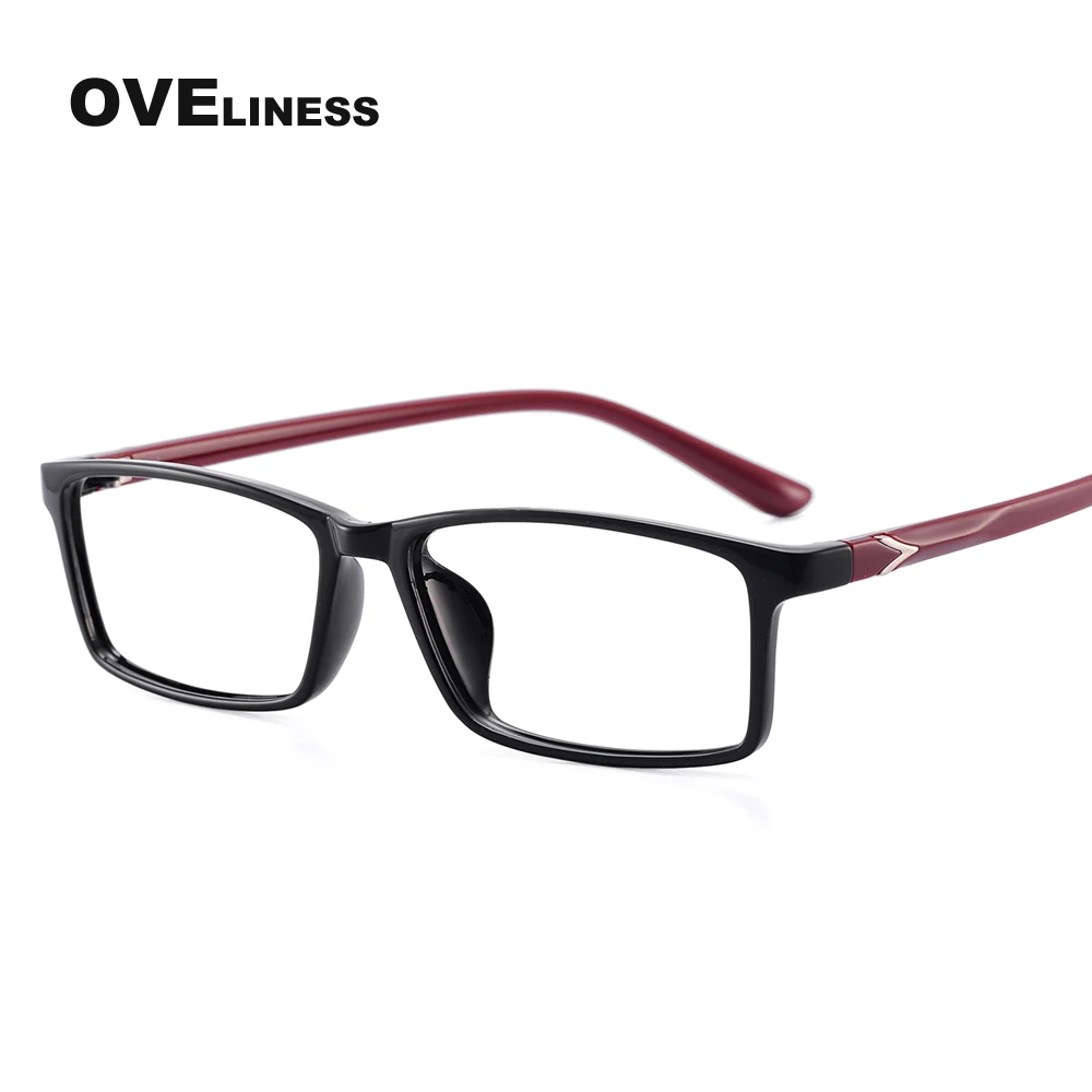 black red TR90 оправы для очков для мужчин и женщин оптическая брендовая Высококачественная оправа для очков по рецепту Близорукость очки оптика оправы - Цвет оправы: black red