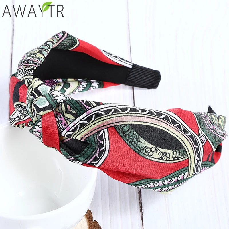 Повязка для волос в винтажном стиле Женская эластичная лента с узлом