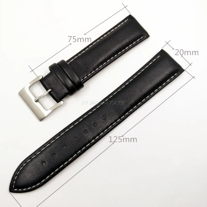 Ремешок из натуральной кожи для наручных часов брендовый водонепроницаемый