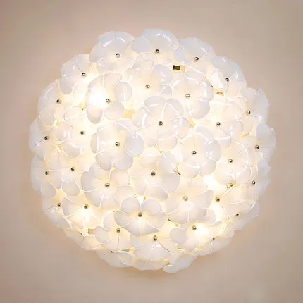 Modern Remote control Surface Mounted LED Ceiling light Flower Shape Rustic Glass Light fixture For Dining Room Foyer | Лампы и