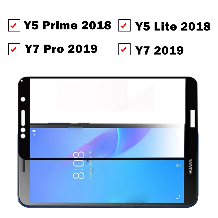 Защитное стекло для huawei y5 lite 2018 защитное huavei y 5 prime y7 pro 2019 защита экрана 5y 7 7y light