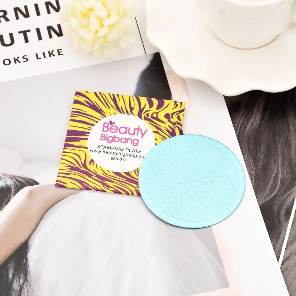 1 шт. Круглая Пластина для ногтей BeautyBigBang леопардовая пластина штамповки цветов