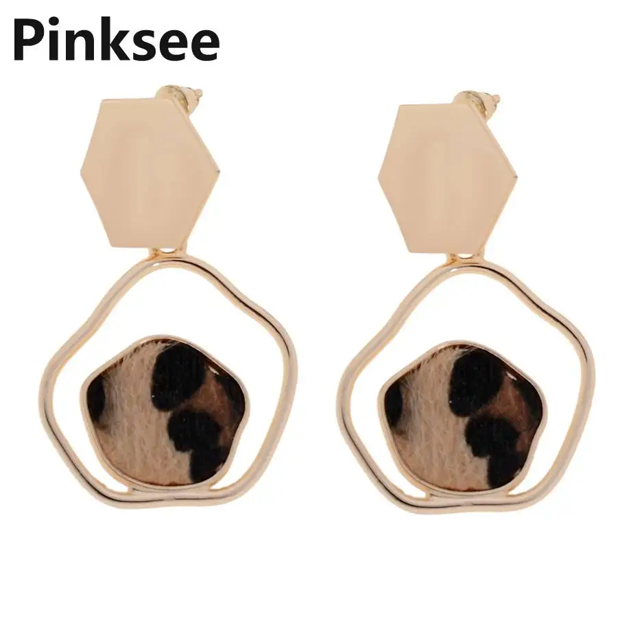 New 2019 Vintage Leopard Earrings Jewelry Gold Alloy Irregular graphic Sequin Statement for Women Bijoux | Украшения и аксессуары