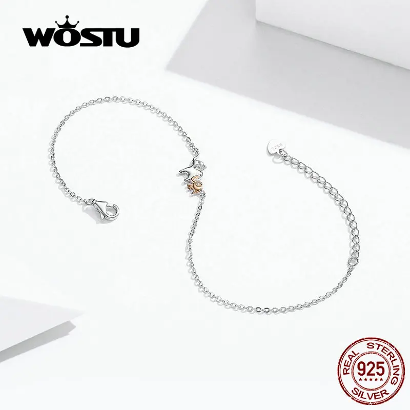 WOSTU 2020 New Elephant Family Bracelet 100% Real Sterling Silver Clever &amp Gentle Original DXB152 | Украшения и аксессуары