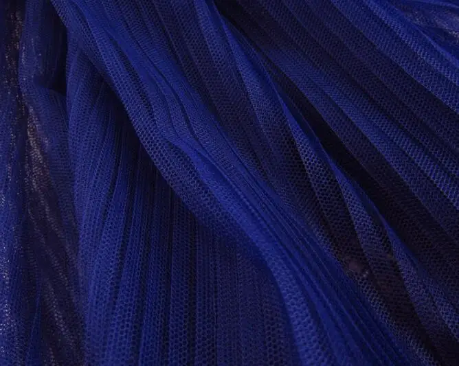 royal blue 5 метров 158 см Королевского синего цвета Вечерние платья плиссированные дробленая сетчатая ткань темно-синий мятый тюль чистая ткань для компонентная юбка платье - Цвет: royal blue