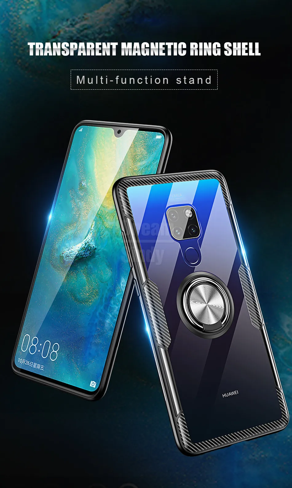 Роскошный Магнитный чехол с металлическим кольцом для huawei mate 20 Pro P20 Pro противоударный чехол для huawei P20 Lite mate 20 Lite чехол