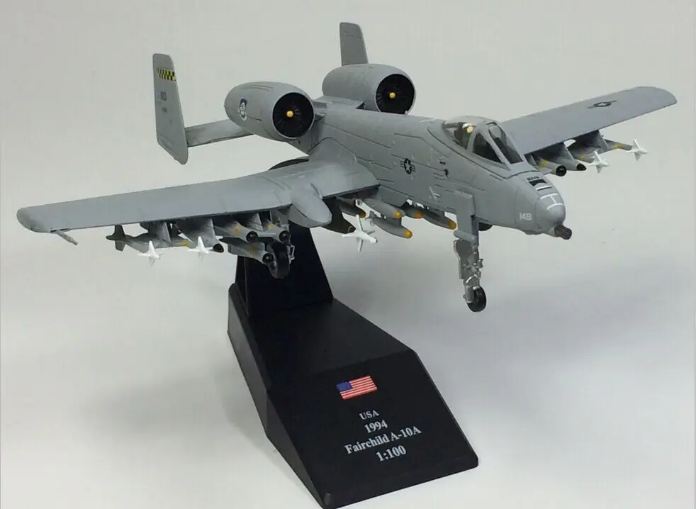 1:100 Амер сплав моделирование Танк бомбардировщик A10 США 1994 Fairchild A-10A молния истребитель атака модель