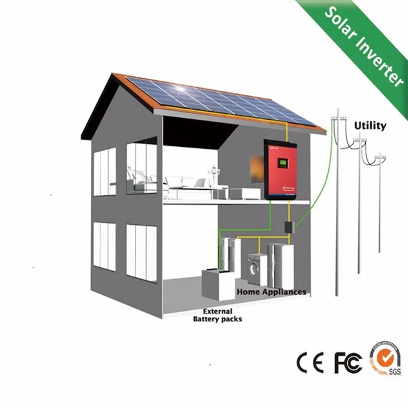 От сетки Гибридный солнечный инвертор 5kva 4000w DC 48V до 220V с солнечным зарядным