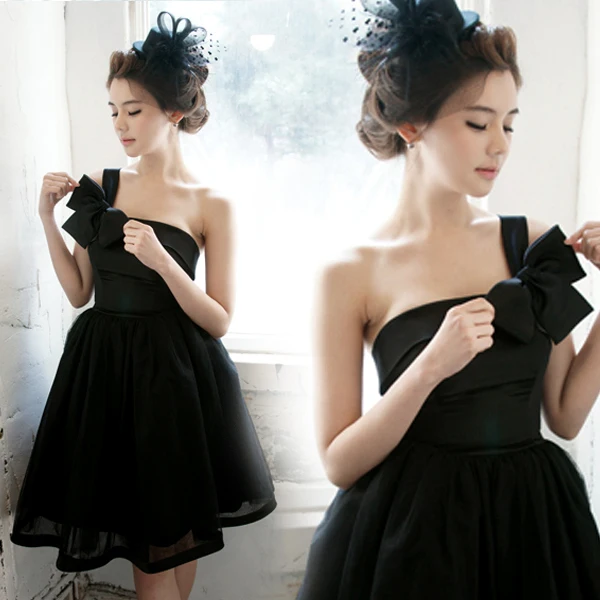 

2017 new arrival stock maternity plus size bridal gown pregnant evening dress balck satin sexy one shoulder short a line 1120