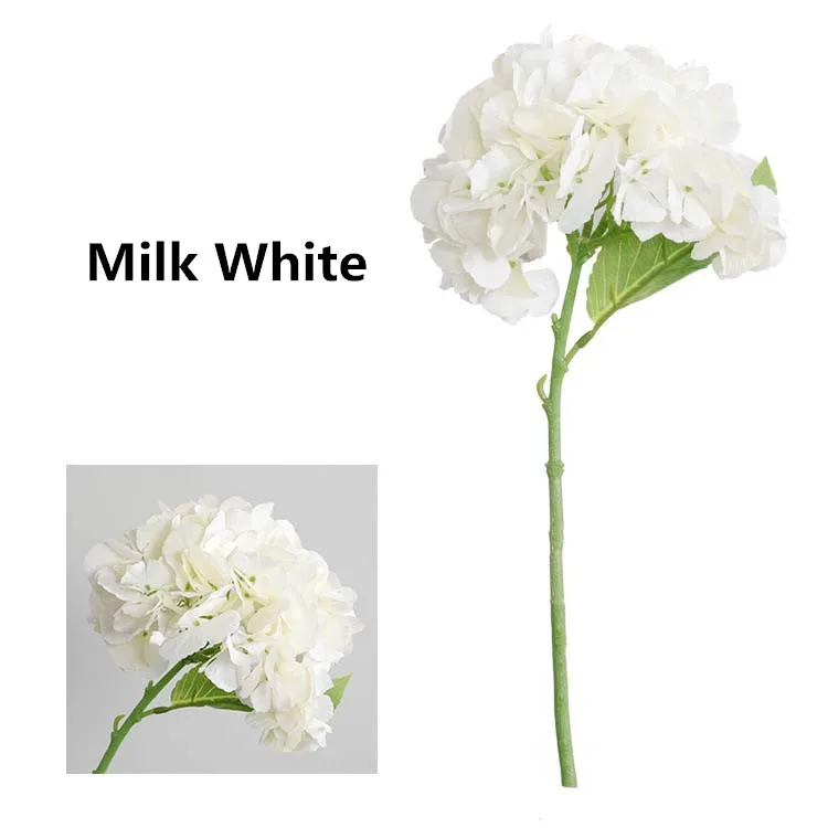 Milk White Zonaflor искусственные цветы гортензии 1 шт. Шелковый Искусственный цветок для свадебного украшения садовое растение для украшения дома аксессуары - Цвет: Milk White