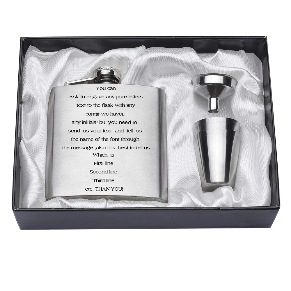1 набор Серебряная Фляжка с гравировкой 6 унций|gift favor|gift giftsgift valentines day |