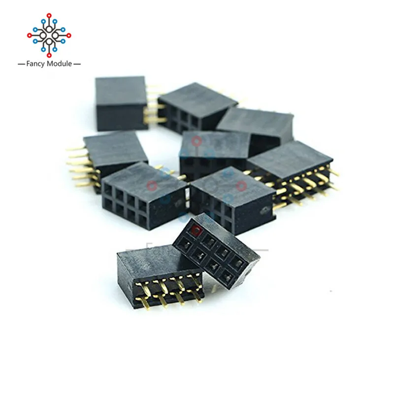 10 шт. 2X4 Pin 8P 2 54 мм двухрядный женский прямой штыревой разъем|strip| |