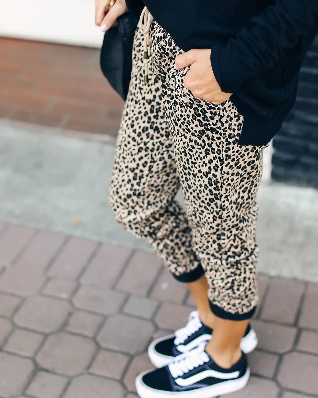 Сексуальные штаны с леопардовым принтом на завязках эластичной резинкой талии