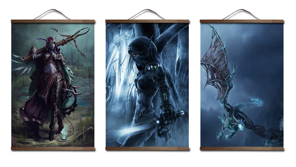 Плакат для World of Warcrafts Sylvanas Windrunner постеры печати на холсте украшения живопись с твердой древесины Висячие свиток