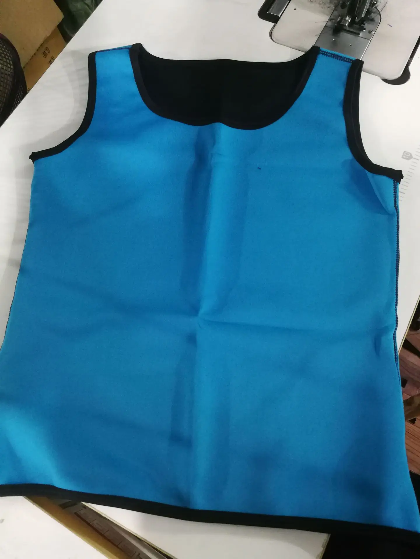Blue Balck Мужской корректор фигуры, тренажер для живота, сжигание жира, фитнес, жилет для потери веса, горячая Неопреновая спортивная одежда, сауна, мужской жилет для пота - Цвет: Blue Balck