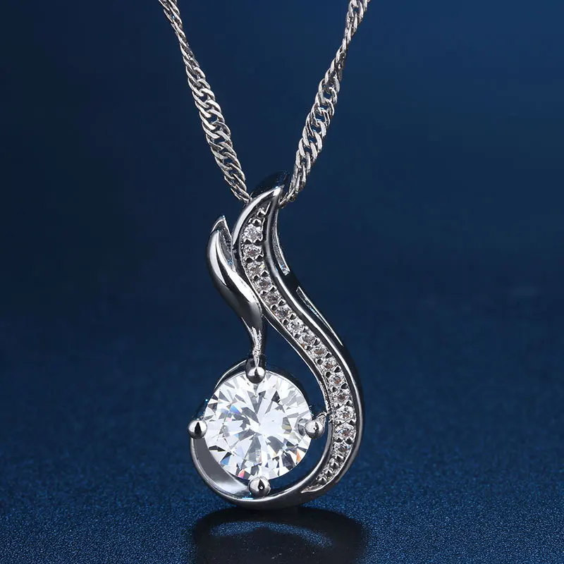 Подлинная Посеребренные Австрия Кристалл Кулон Большой Длинная Цепь Ювелирных