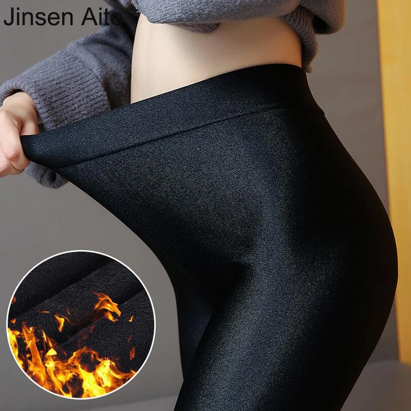 

Брюки-леггинсы Jinsen Aite размера плюс, 6XL, утепленные, на флисе, черные, стрейчевые, большие размеры, JS715, зима-осень длинные брюки тощие