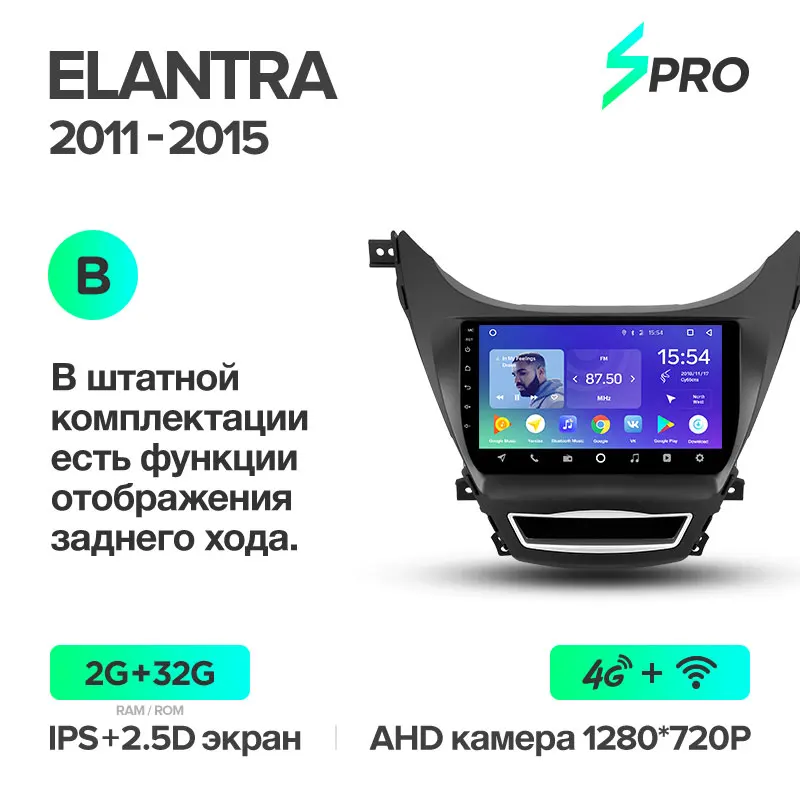 TEYES SPRO автомобильный радио мультимедиа Нет 2 din android видео плеер навигация gps для hyundai Elantra MD 2011 - Цвет: Elantra 5 SPRO 32G B