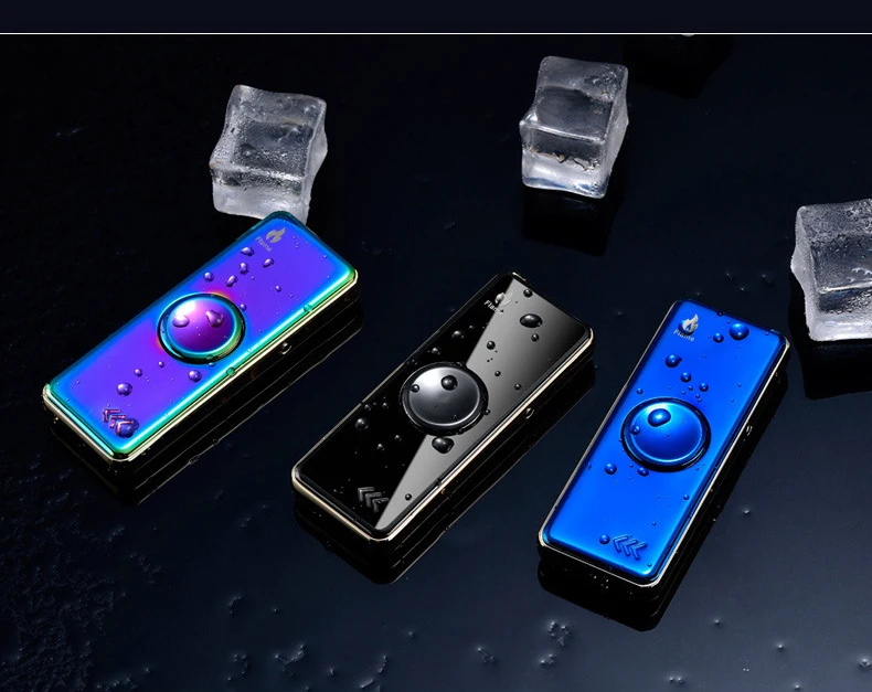 Вращающаяся Зажигалка USB Вольфрамовая турбо ветрозащитная USB электронные зажигалки 18 светодиодный узор