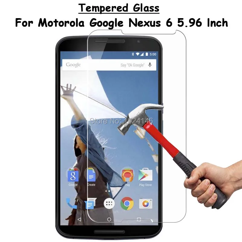 Для Motorola Google Nexus 6 прозрачная защитная пленка из закаленного стекла ультратонкая