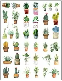 Potted plants Креативный милый стикер мультяшка Единорог прозрачный студенческий альбом «сделай сам» украшение для мобильного телефона паста офисная стационарная наклейка s - Цвет: Potted plants